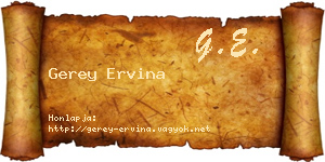 Gerey Ervina névjegykártya